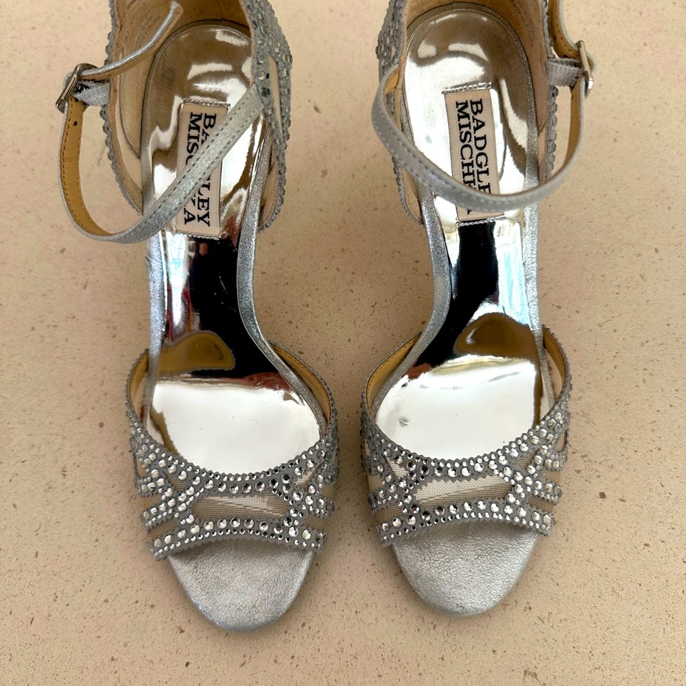 Good condition, silver jeweled shoes, size 6 1/2